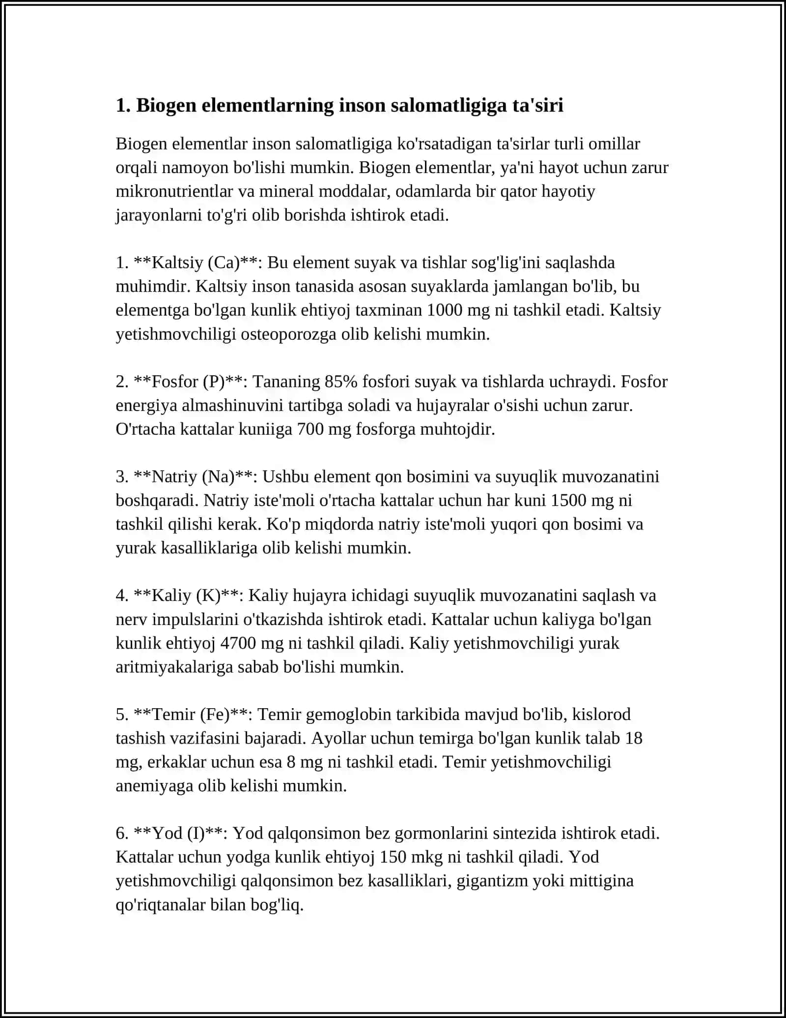 BIOGEN ELEMENTLAR KONSENTRATSIYASI OʻZGARISHI BILAN BOGʻLIQ BOʻLGAN ENDEMIK VA KASB KASALLIKLARI 3