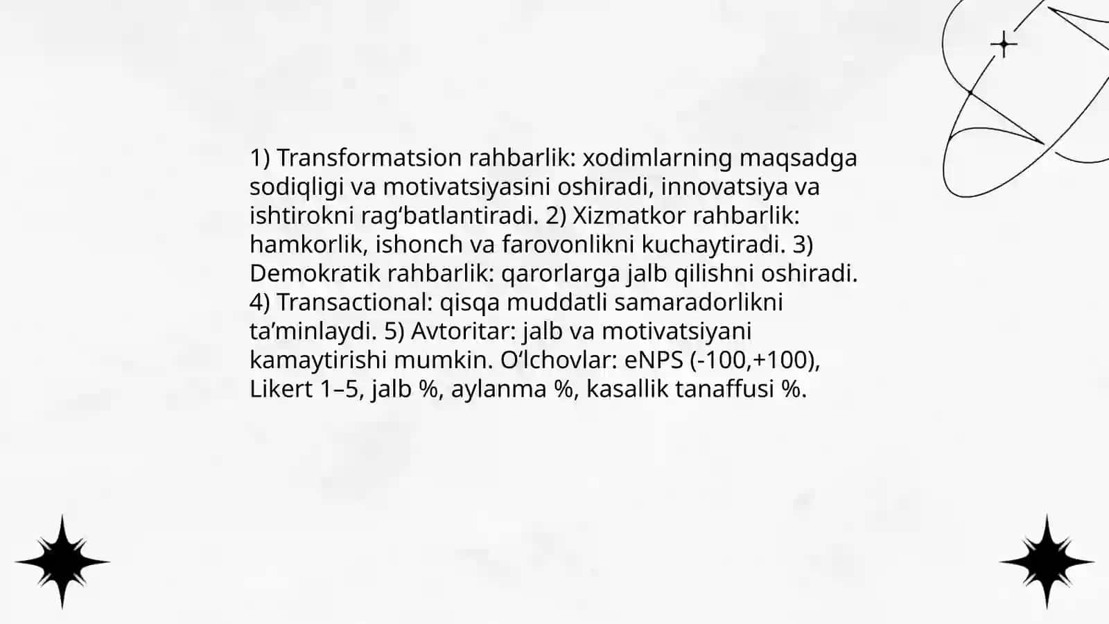 Rahbarlik uslubi va xodimlarni jalb etish 3