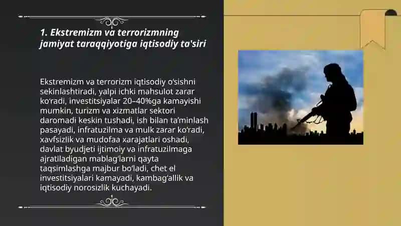 Ekstremizm va terrorizm jamiyat taraqqiyotiga tahdid 3