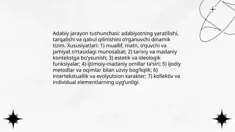 Adabiy jarayon.Ijodiy metod va oqimlar 3