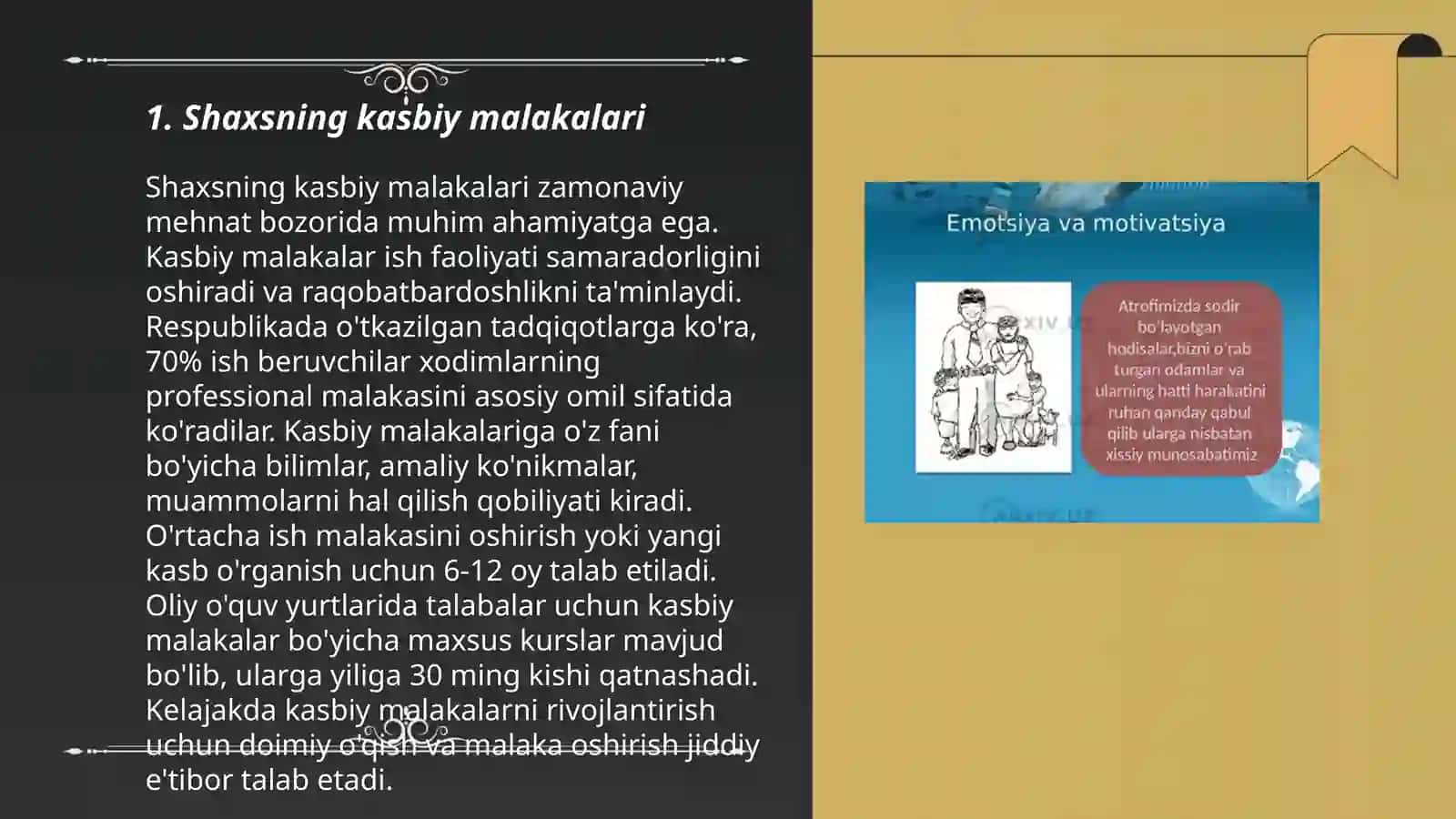 Shaxsning malaka va odatlari 3