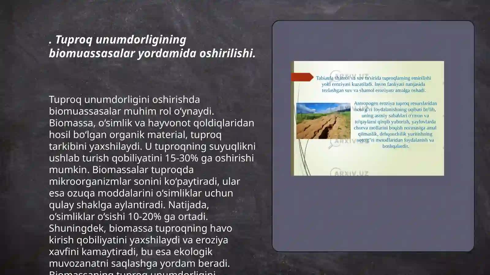 Tuproq unumdorligi va strukturasini yaxshilashga qaratilgan ilmiy maqolalar sharxi 3