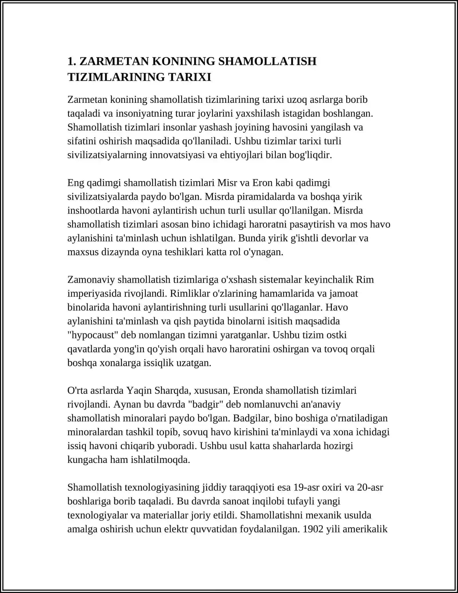 ZARMETAN KONINING SHAMOLLATISH TIZIMLARI 3