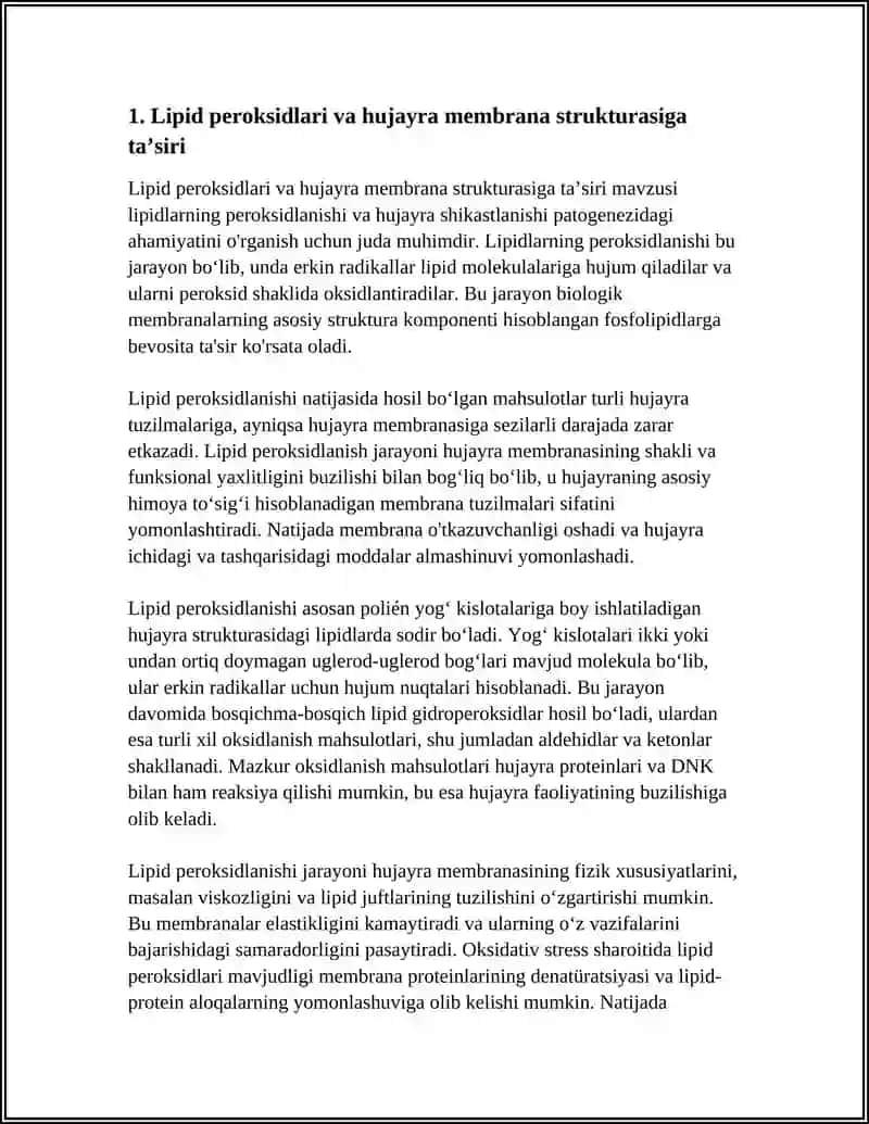 Lipidlarni peroksidlanishi va hujayra shikastlanishi patogenezidagi ahamiyati 3