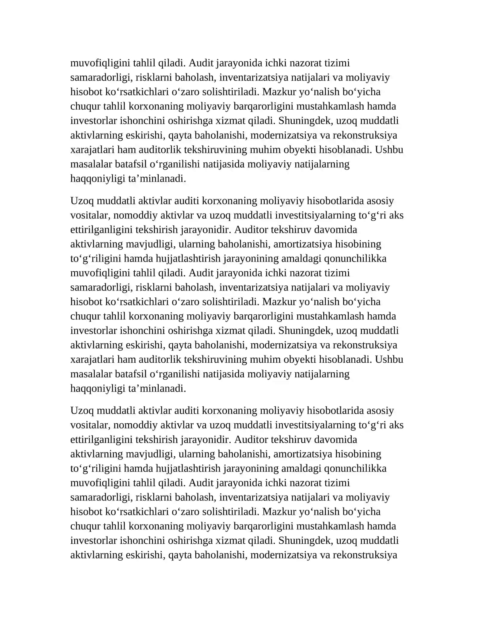 UZOQ MUDDATLI AKTIVLAR AUDITI 3