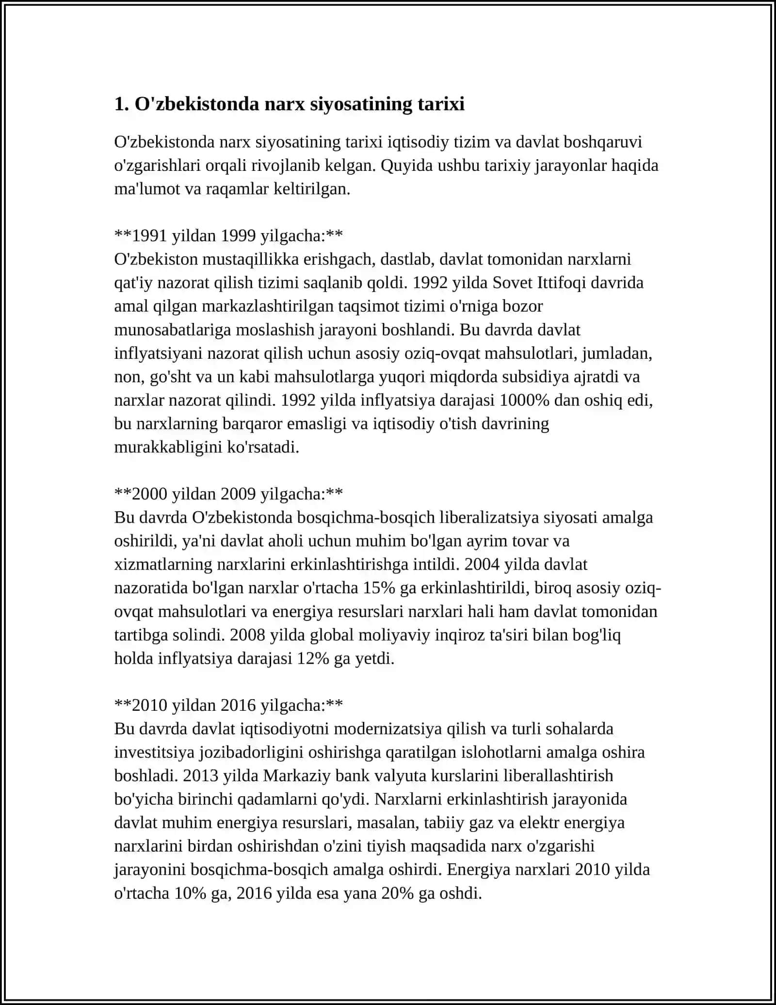 O'ZBEKISTONDA NARX SIYOSATI VA UNING ASOSIY YUNALISHLARI 3