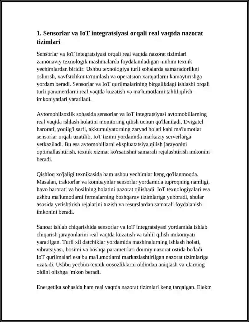 YANGI TEXNOLOGIK MASHINALARDA ISHLATILADIGAN YANGI TEXNIK YECHIMLAR 3