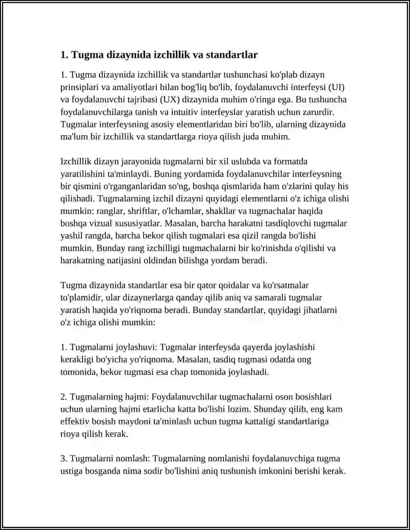 Tugma dizaynida izchillik va standartlar 3