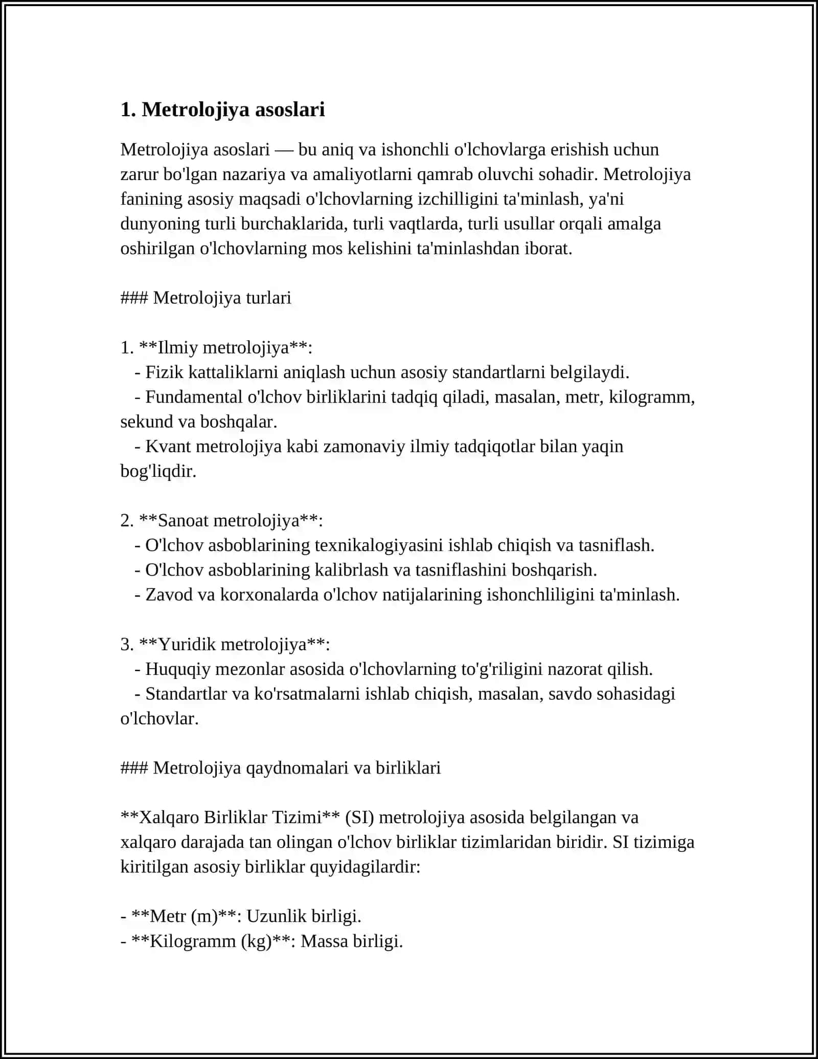 METROLOGIYA TEXNOLOGIK YOʻNALISHI 3