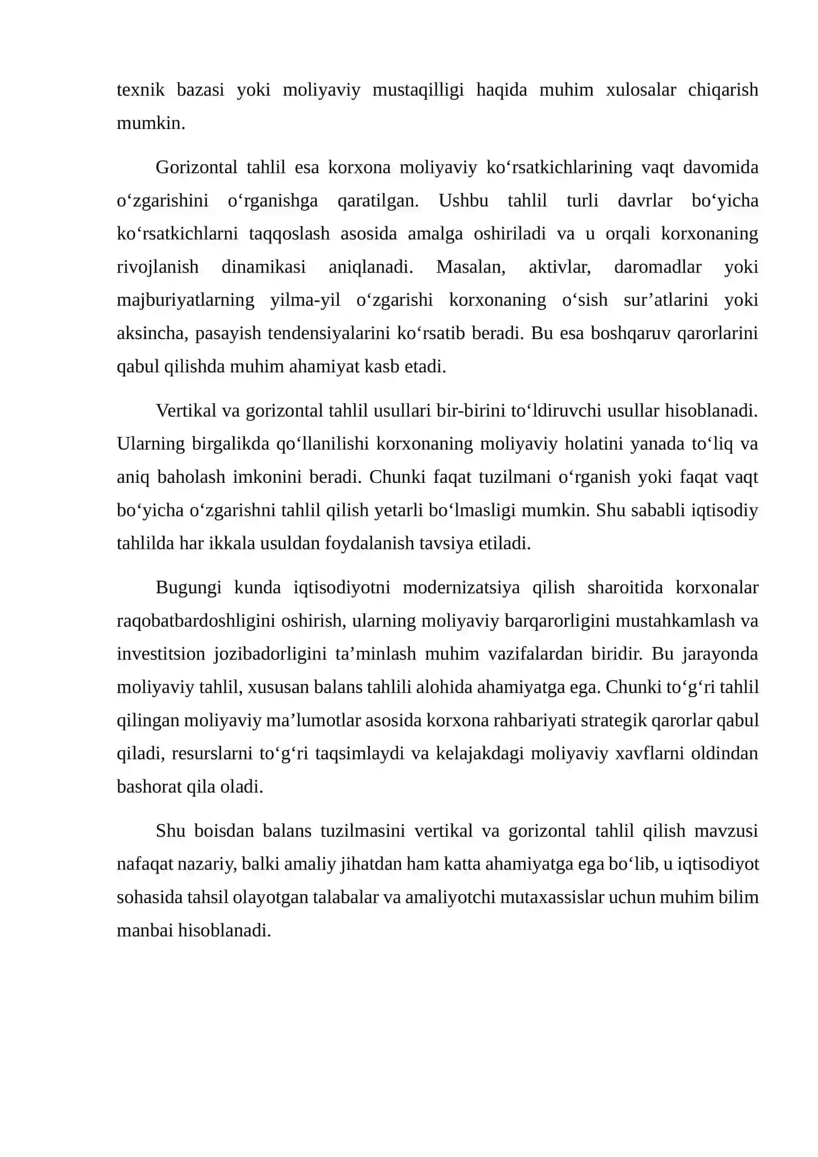 BALANS TUZILMASINI VERTIKAL VA GORIZONTAL TAHLIL QILISH 3
