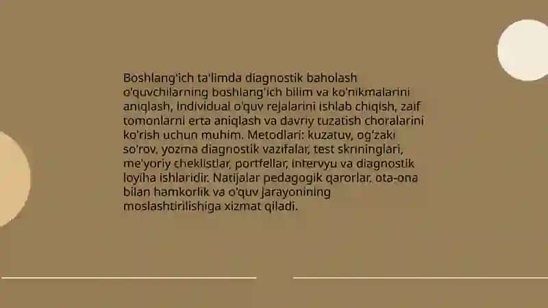 Boshlang'ich ta'limda diagnostik baholash 3