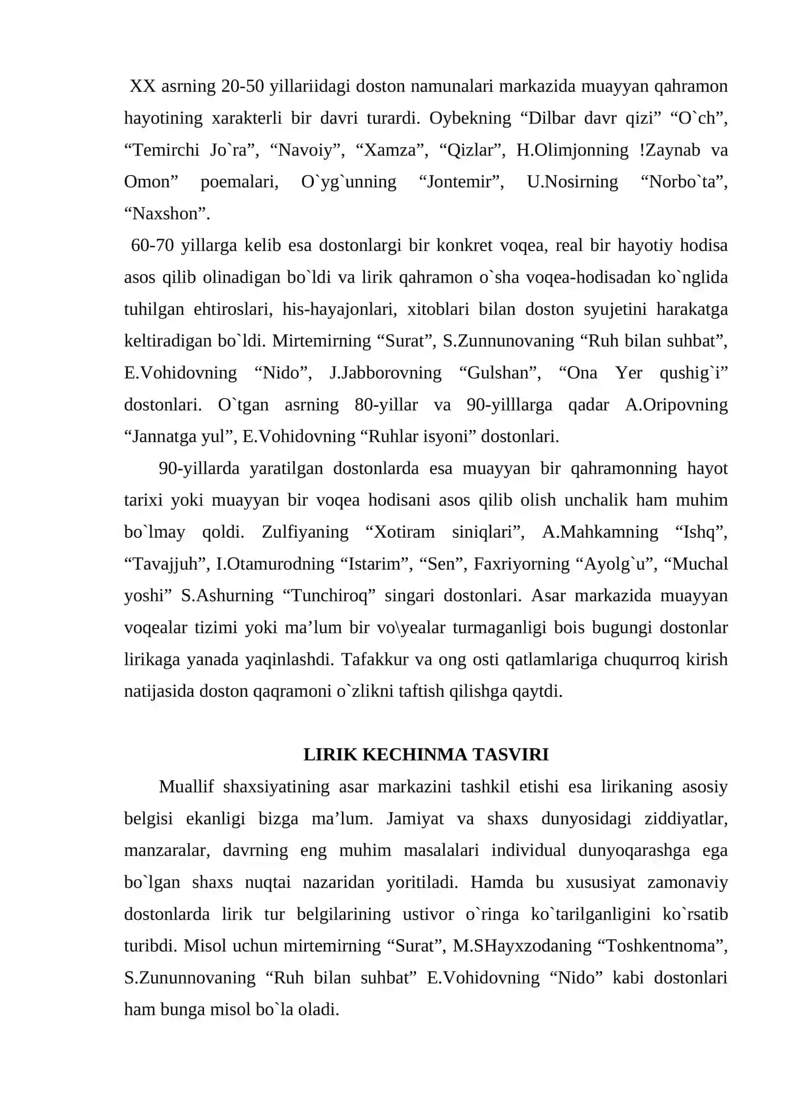 Hozirgi аdаbiy jаrаyondа dostonchilik tаrаqqiyotining o`zigа xos jаnriy xususiyatlаri 3
