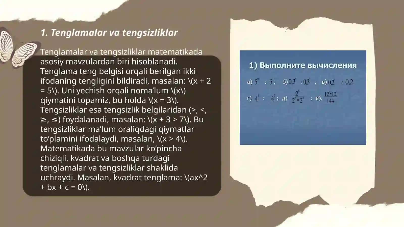 Tenglamalar va tengsizliklar 3