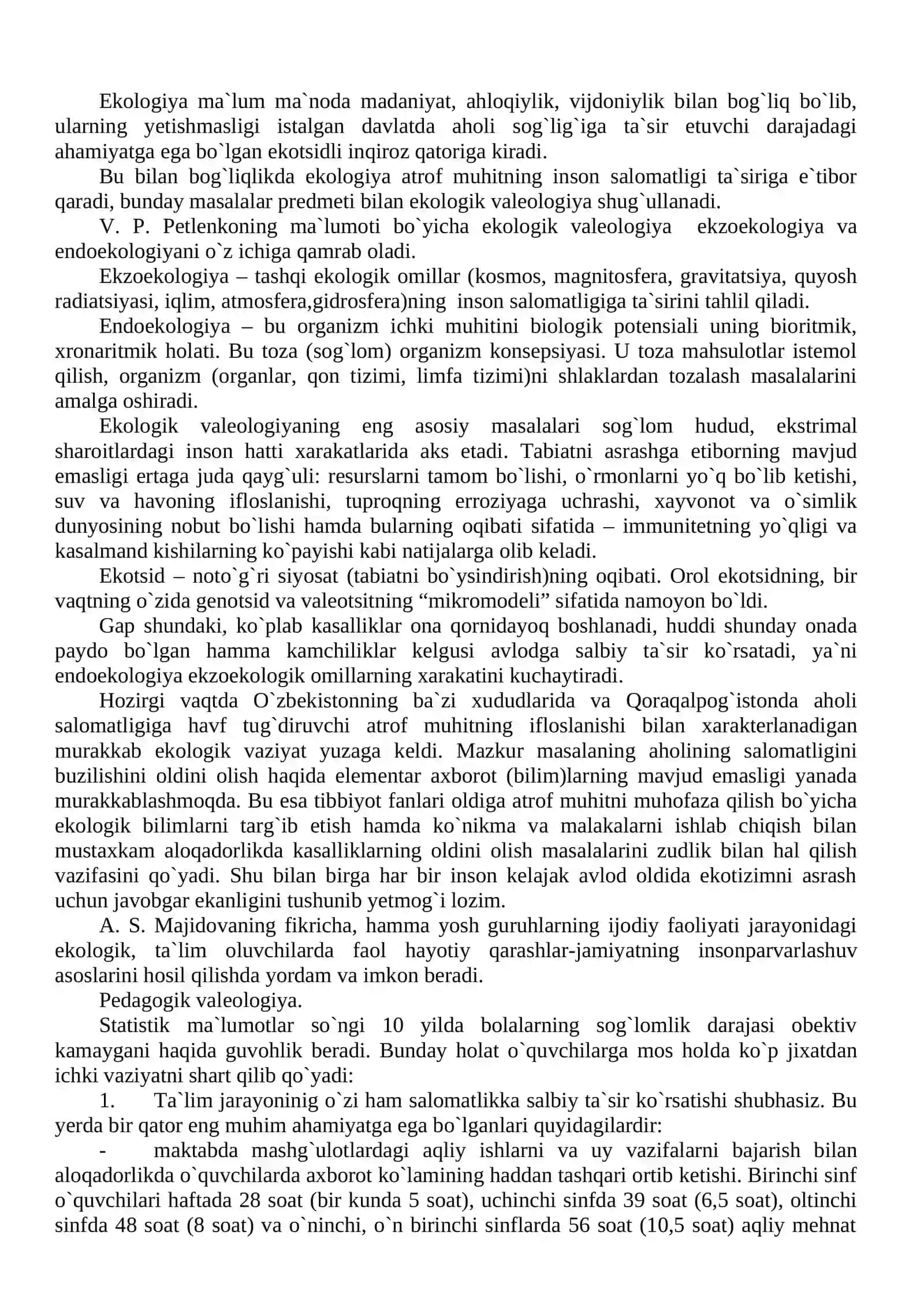 Valeologiya sohalari (yo`nalishlari) 3