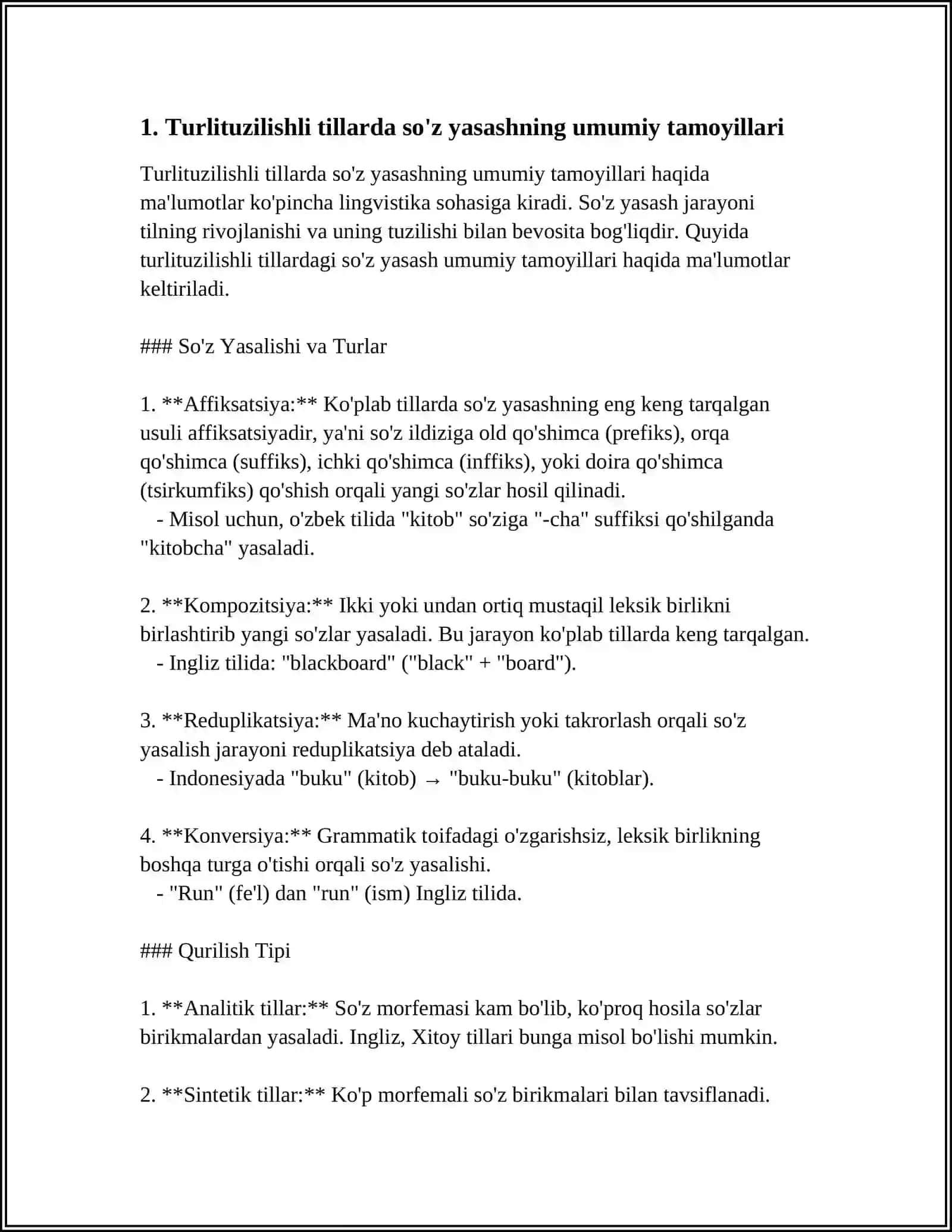 TURLI TUZILISHLI TILLARDA SO’Z YASASH USULLARINING UMUMIY VA FARQLI JIHATLARI 3