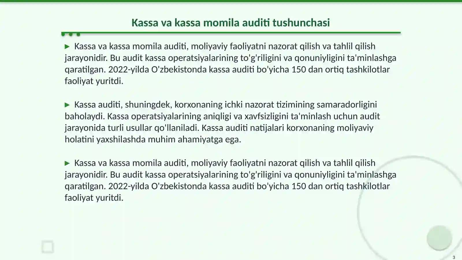 Kassa va kassa momila auditi 3