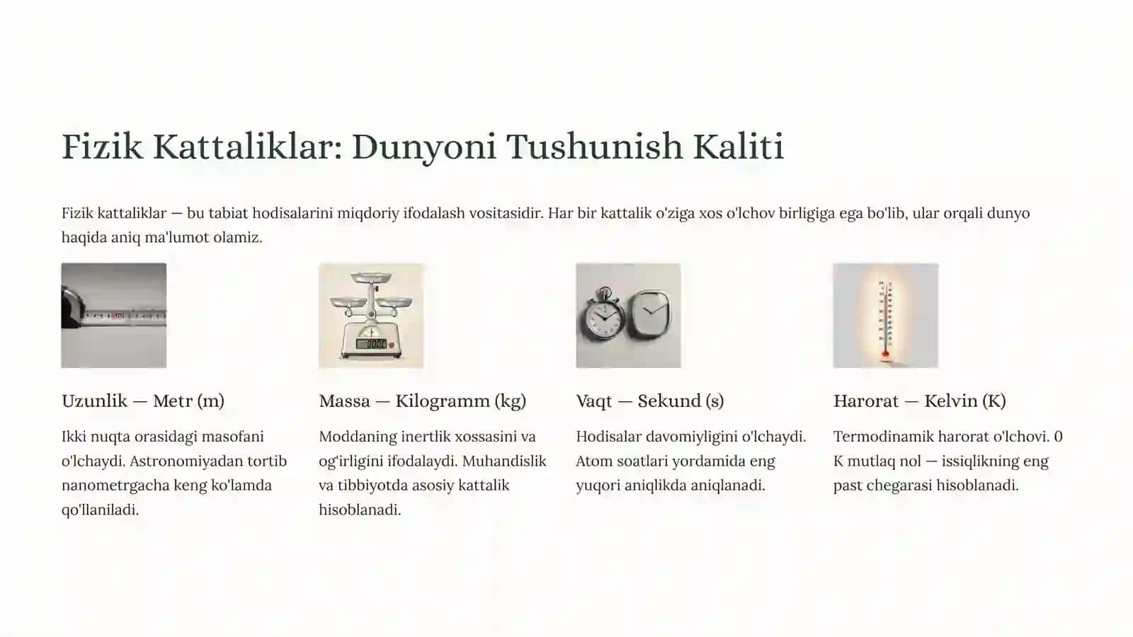 Kattaliklar va Ularning O'lchov Birliklarining Xalqaro Tizimi (SI) 3