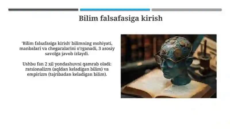Bilish Falsafasi (Gnoseologiya) 3