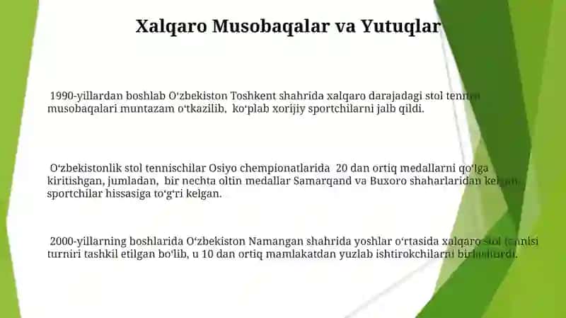 O'zbekistonda stol tennisining kelib chiqishi va rivojlanishi 3