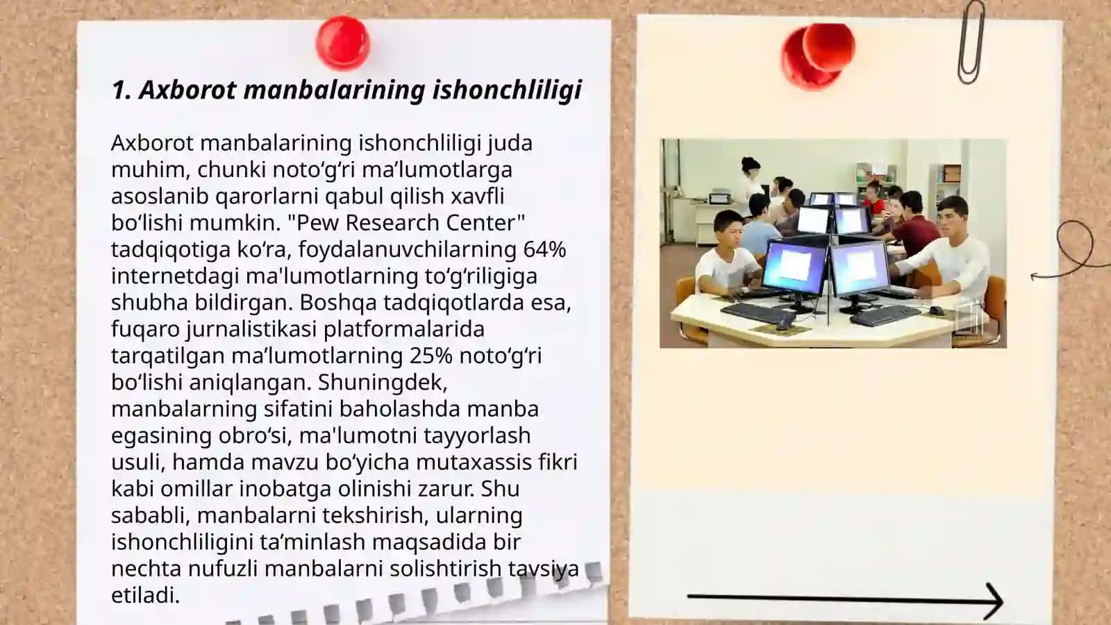 Axborot matnlari bilan ishlash va media madaniyati MUSULMONOVA SARVINOZ 3