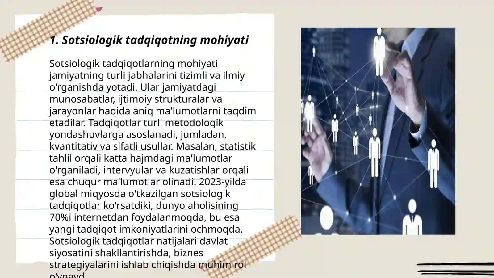 Sotsiologik tadqiqotlar tushunchasi, uni tashkil etish, o'tkazish dasturi 3
