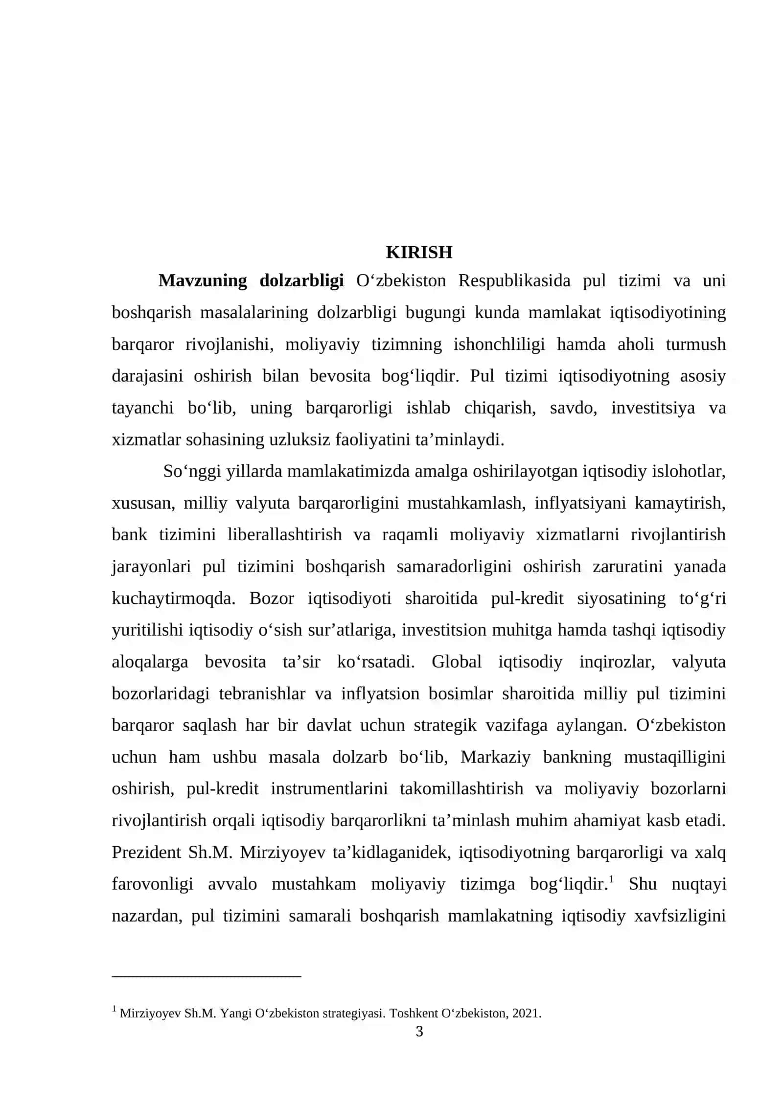 Oʻzbekiston Respublikasida pul tizimi va boshqaruvini taminlash 3
