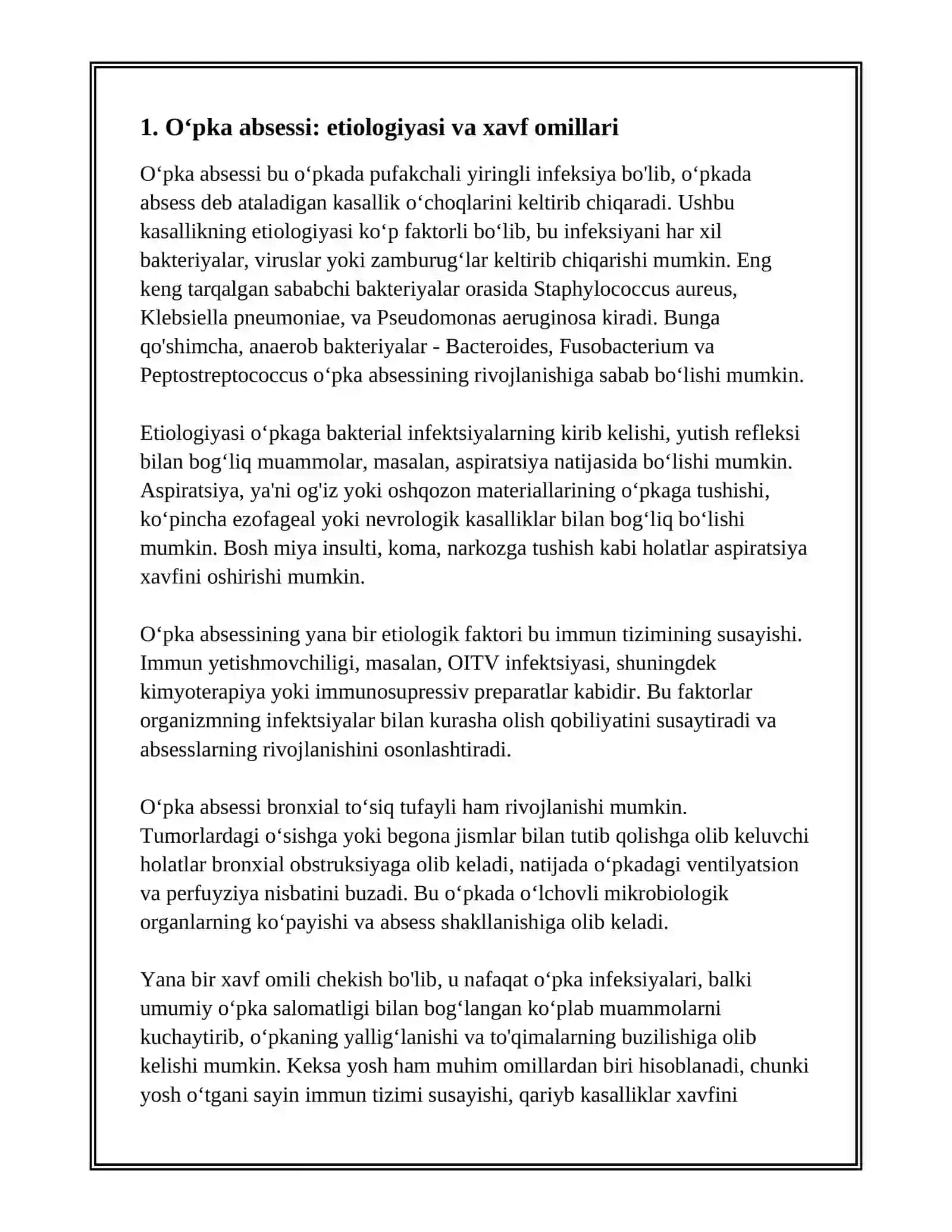 OʻPKADA BO'SHLIQ SINDROMI (O'PKA ABSSESI VA BRONXOEKTAZA KASALLIGI) 3