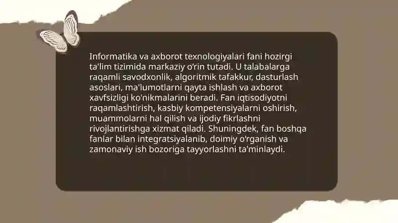 Informatika va axborot texnologiyalari fani 3