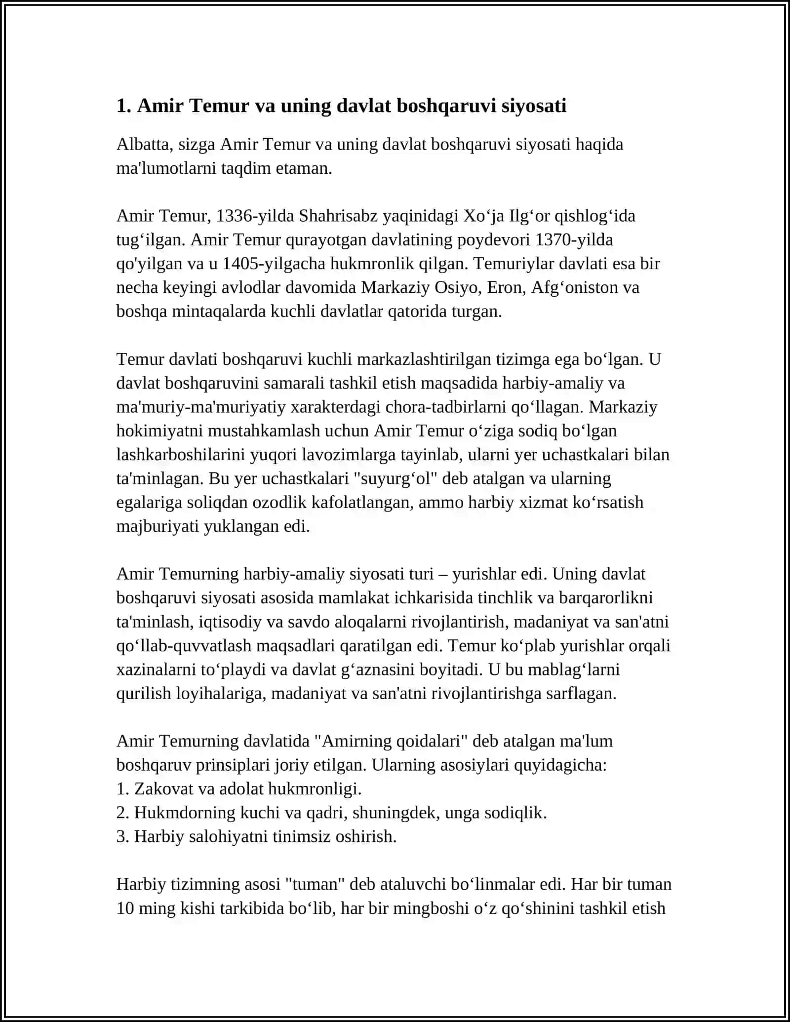 AMIR TEMUR BUYUK DAVLAT ARBOBI 3