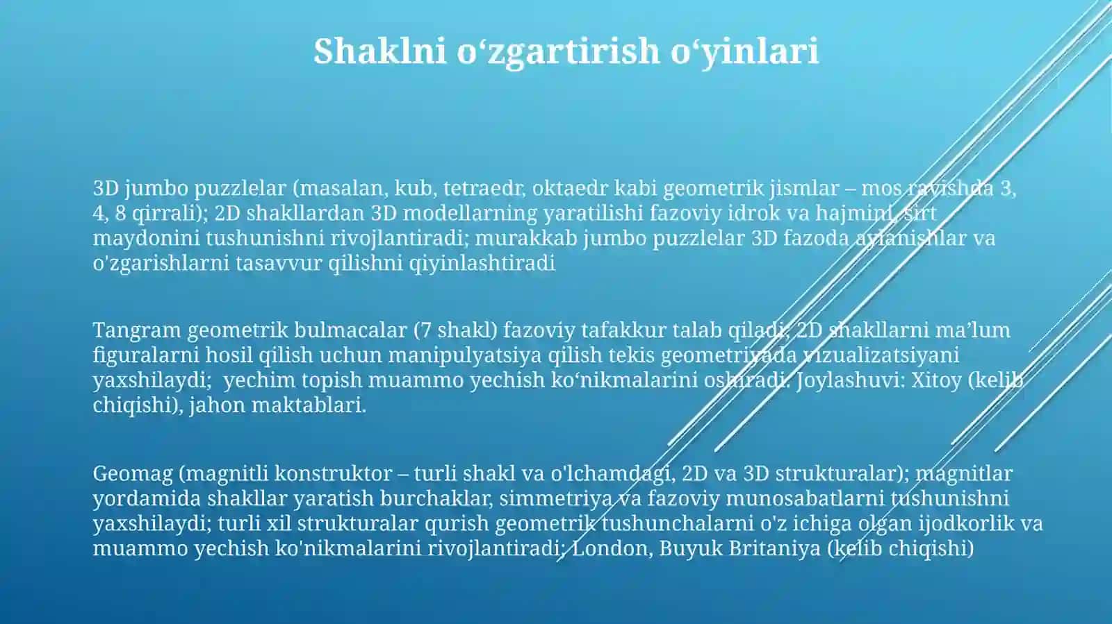 Fazoviy tassavurlar va fazodagi olishni rivoylantirish 3