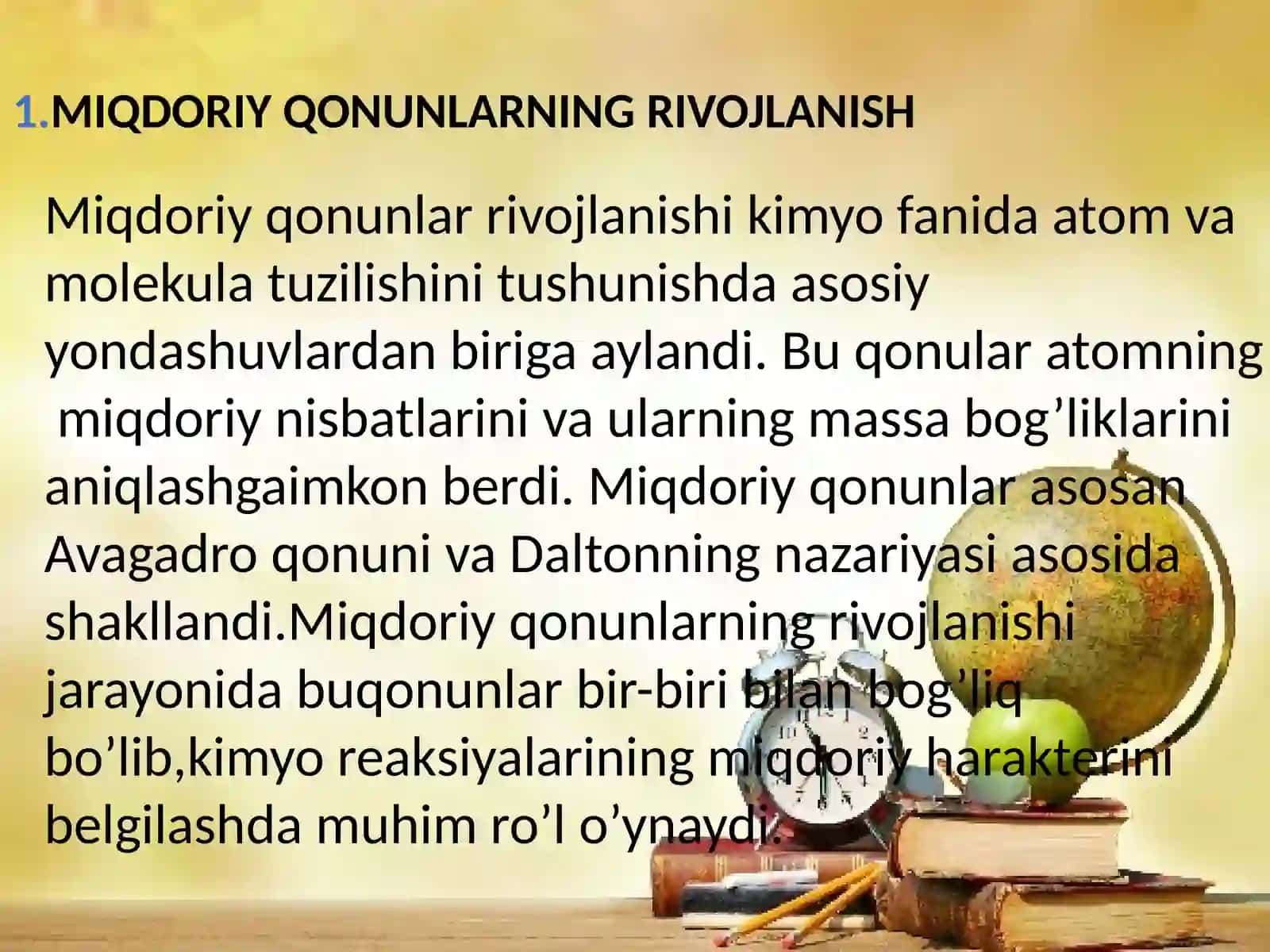 MIQDORIY QONUNLAR DAVRI.KANNITSSARONING ATOM REFORMASI 3