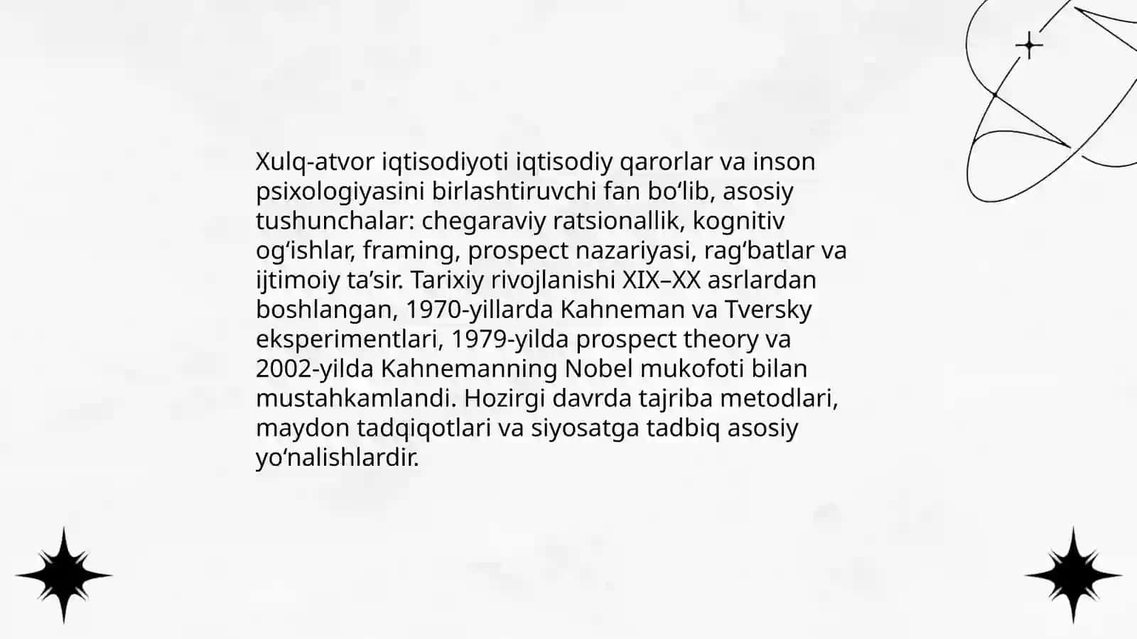 Xulq-atvor iqtisodiyotining asosiy prinsiplari va tamoyillari hamda usullari 3