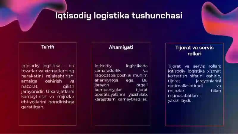 Iqtisodiy logistikada tijorat va servis tushunchasi 3