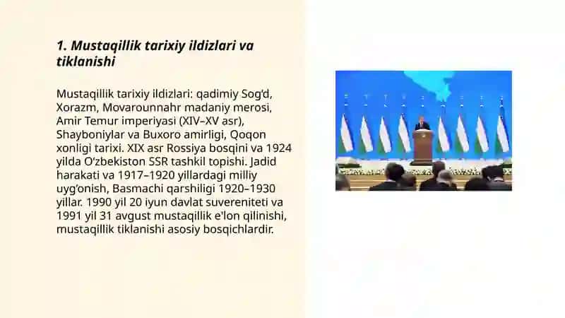 O’ZBEKISTONNING O’ZIGA XOS ISTIQLOL VA TARAQQIYOT YO’LI 3