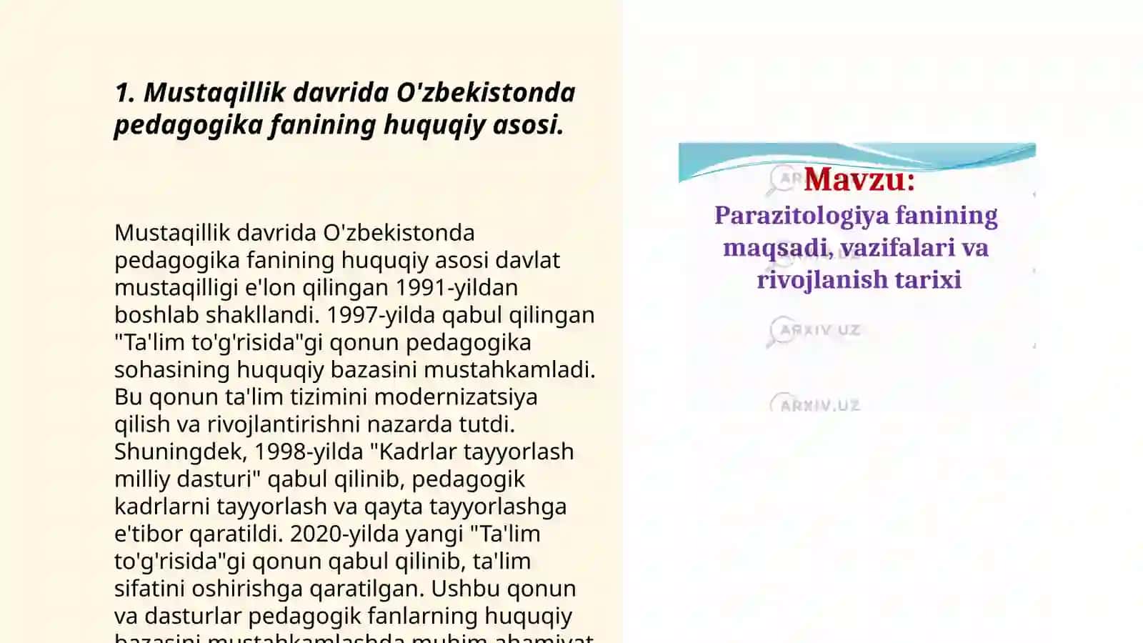 Mustaqil O'zbekistonda pedagogika fanining rivojlanish tarixi 3