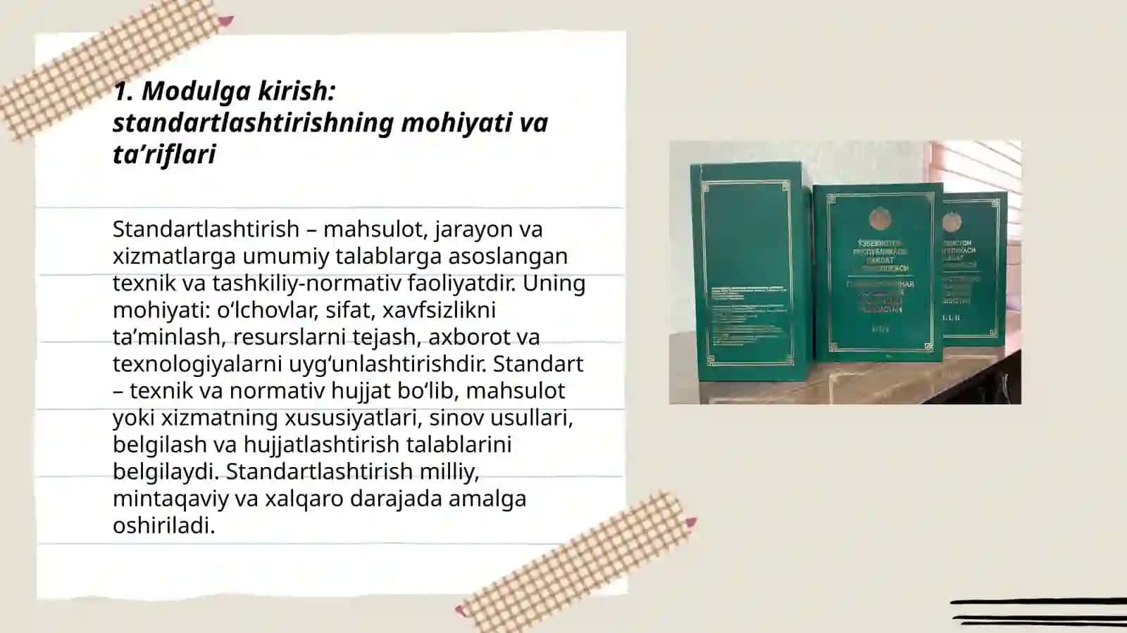 Modulga kirish. Standartlashtirishning rivojlanish tarixi. Farmatsiyada standartlashtirishning roli 3