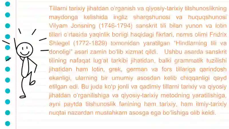 19-asrda qiyosiy-tarixiy tilshunoslikning vujudga kelishi.  V. Gumboldt taʼlimoti. 3