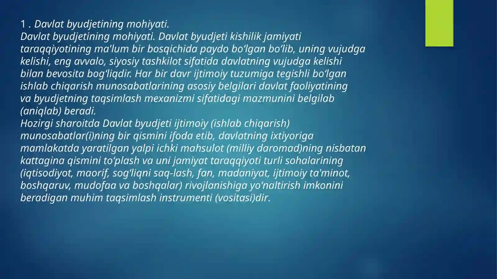 Davlat butjetining mohiyati va funktsiyalari 3