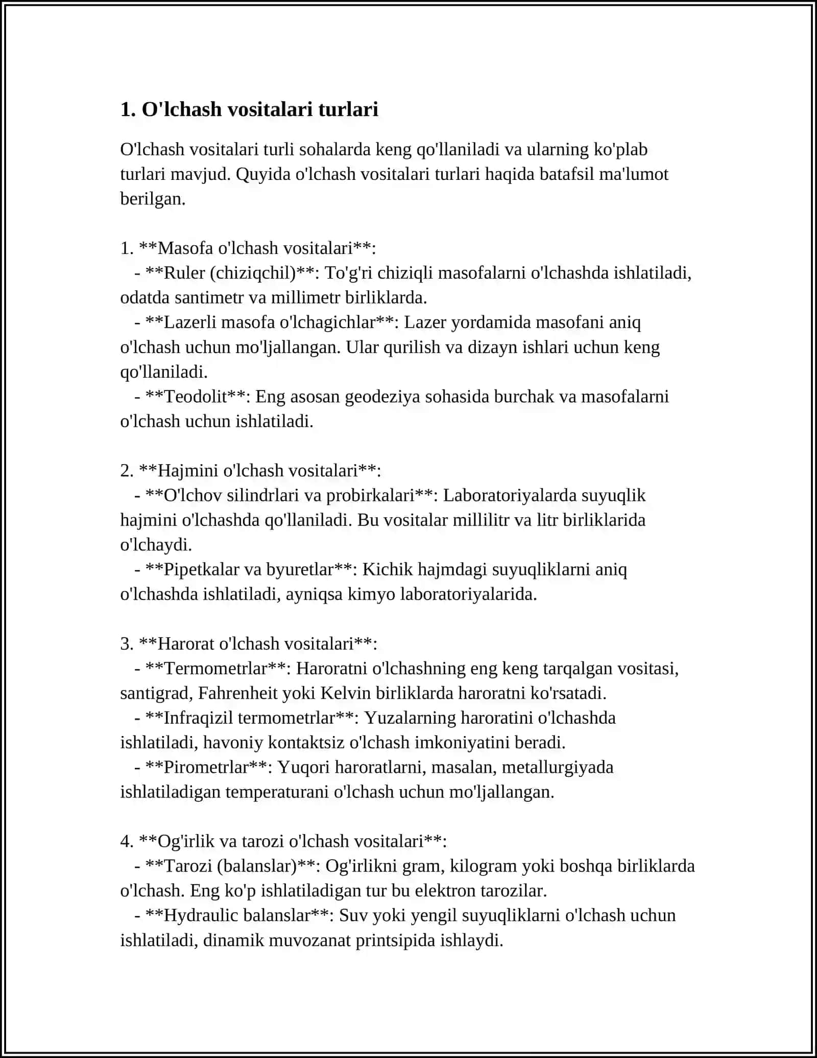 O'LCHASH VOSITALARI VA USULLARI 3