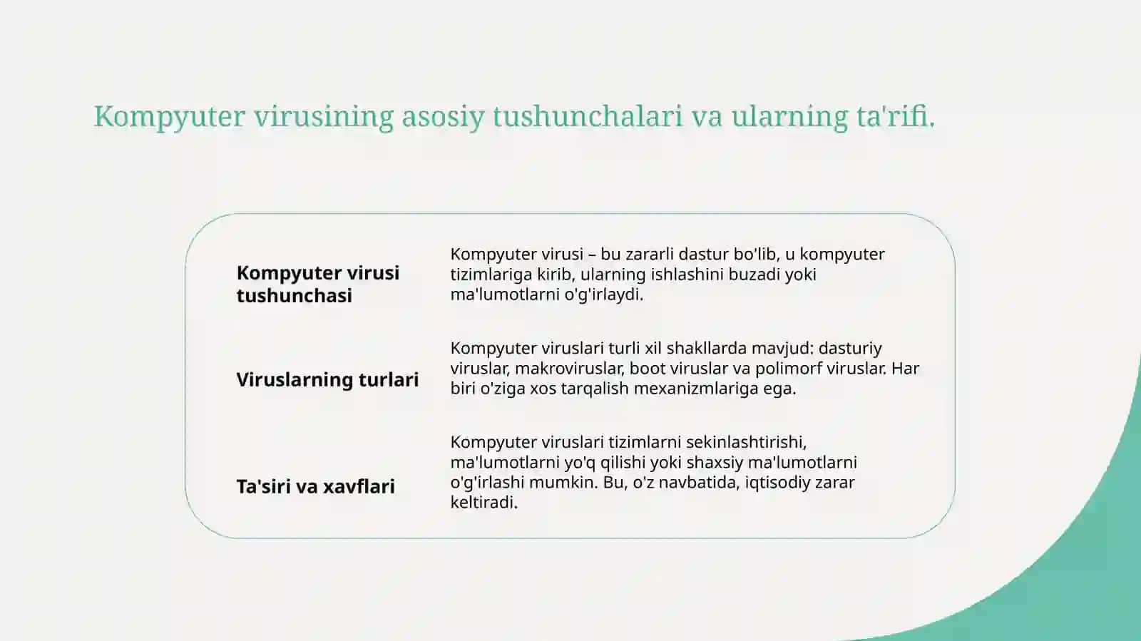 Kompyuter virusi tushunchasi va turlari 3