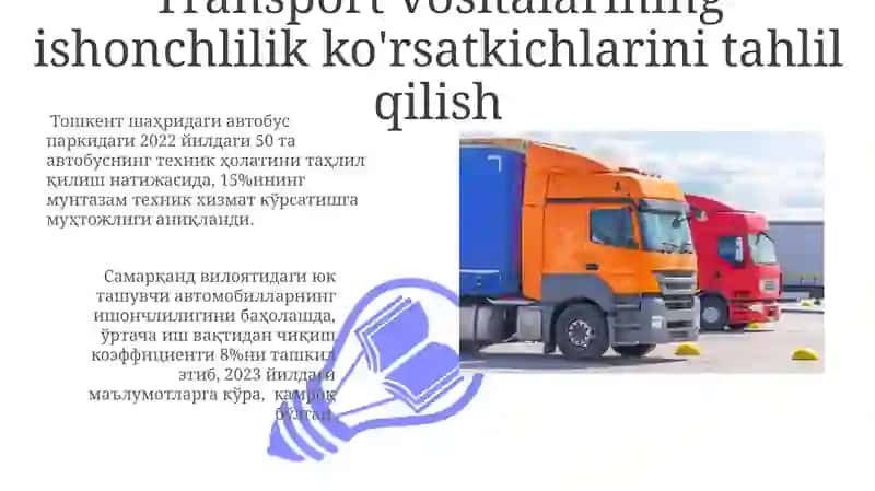 Transport vositasi ekspluatatsiyasida ishonchlilikni boshqarish 3