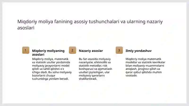 Miqdoriy moliya fanining mohiyati va nazariy asoslari 3