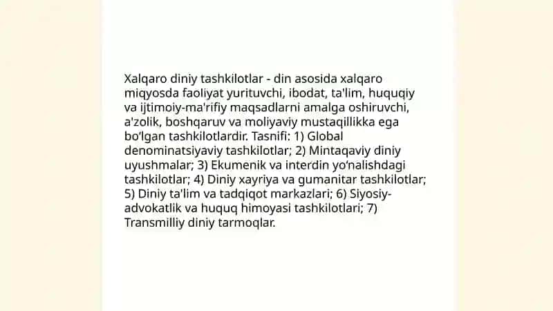 Xalqaro diniy tashkilotlar faoliyatining ta'rifi va ularning barqaror rivojlanish maqsadlariga erishishdagi ahamiyati 3