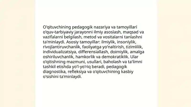 O'qituvchining pedagogik nazariya va tamoyillari 3
