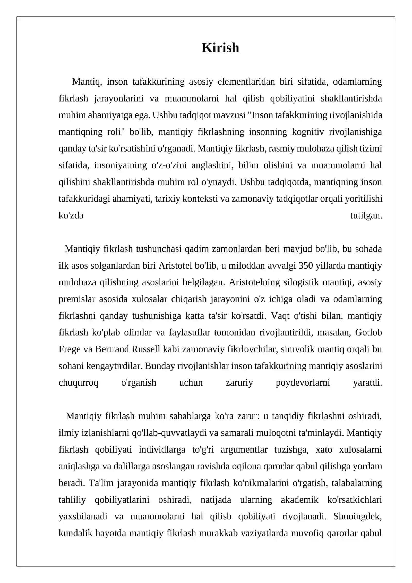 Inson tafakkurining rivojlanishida mantiqning roli 3