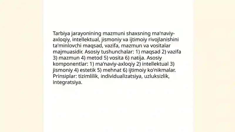 Tarbiya jarayonini mazmuni qonuniyatlari va tamoillari 3