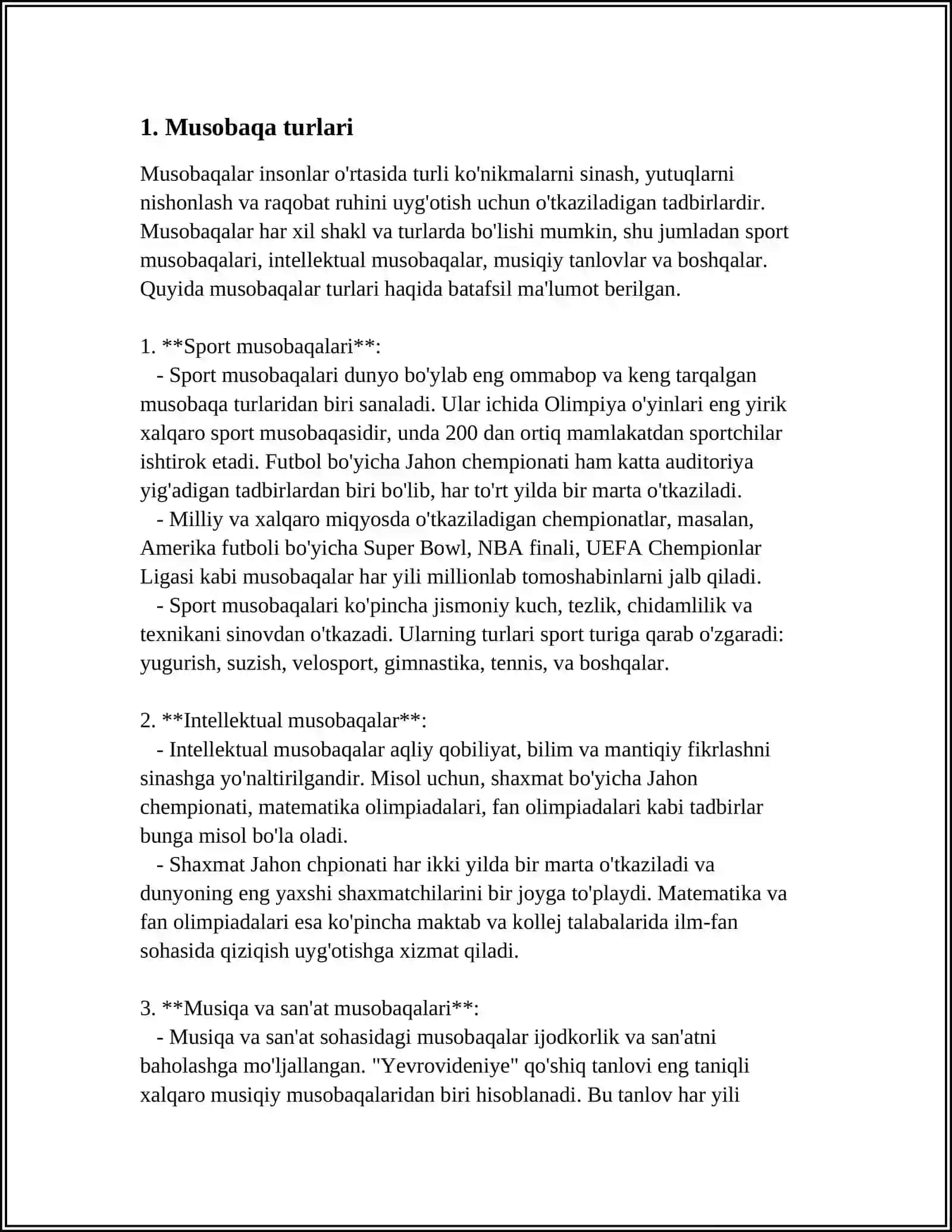 SPORT MUSOBAQALARINI O'TKAZISH REJASINI TUZISH 3