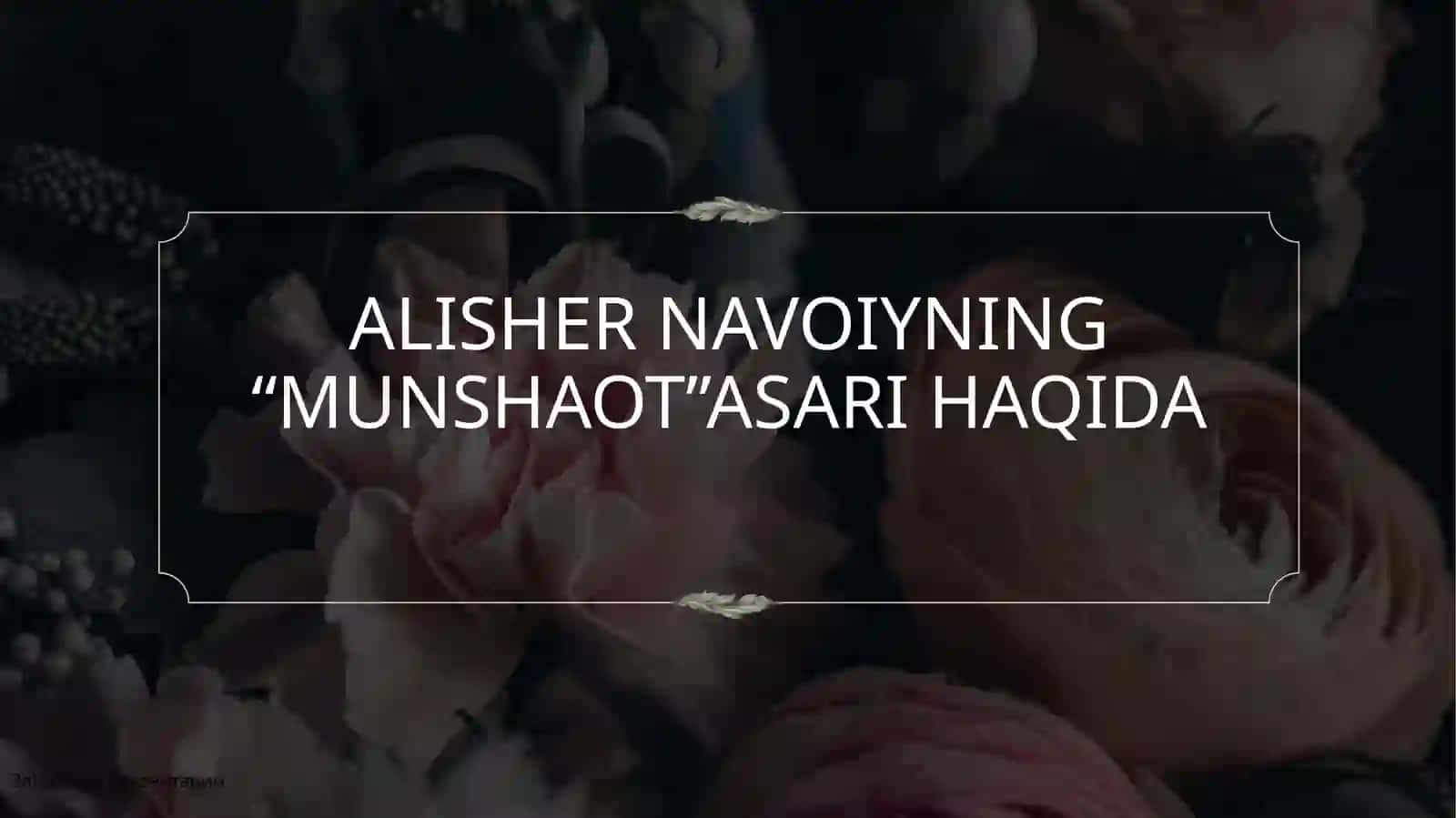 MUNSHAOT ASARI TASNIFI 3