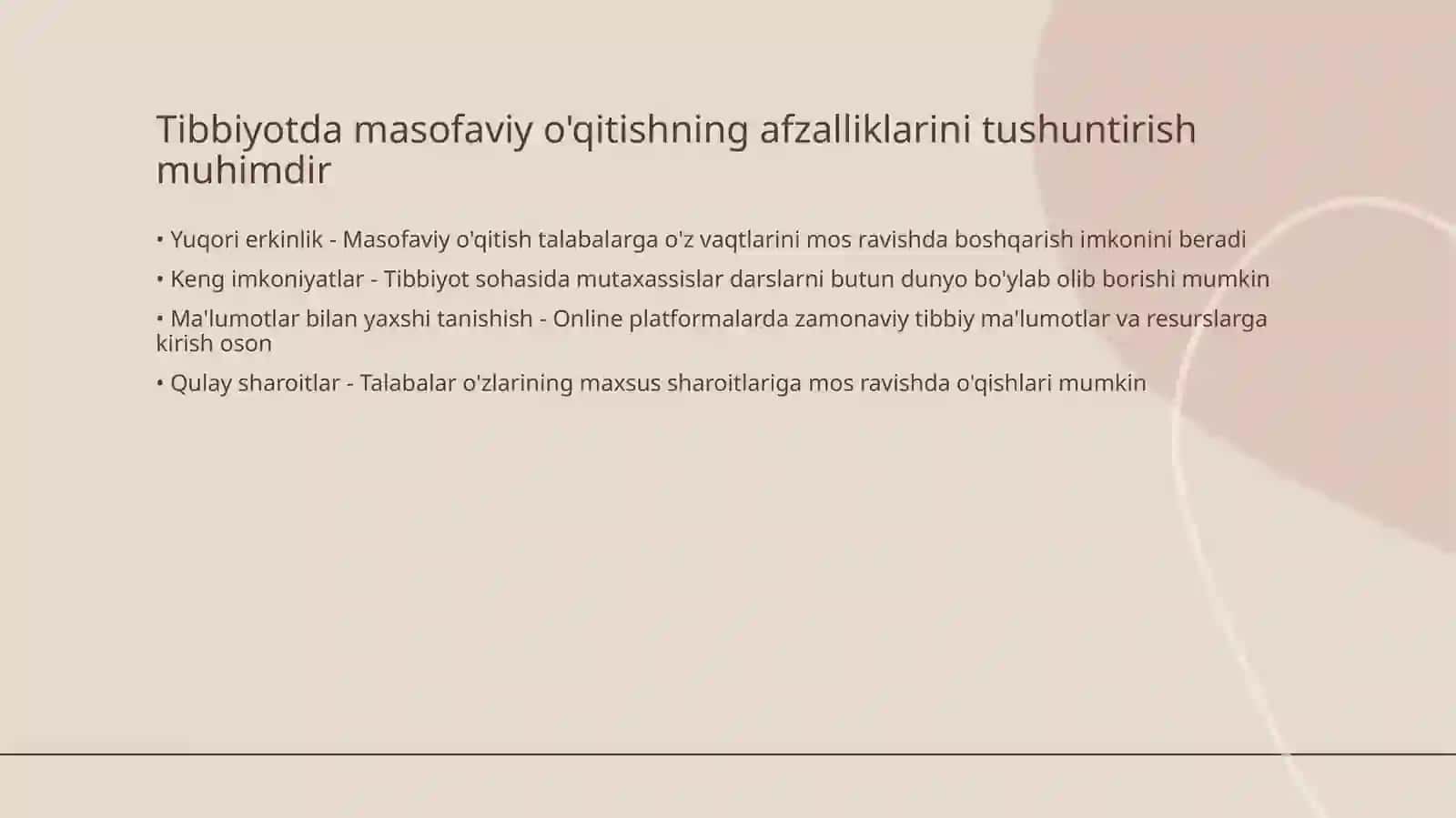 Tibbiyotda elektron va masofaviy o’qitish 3