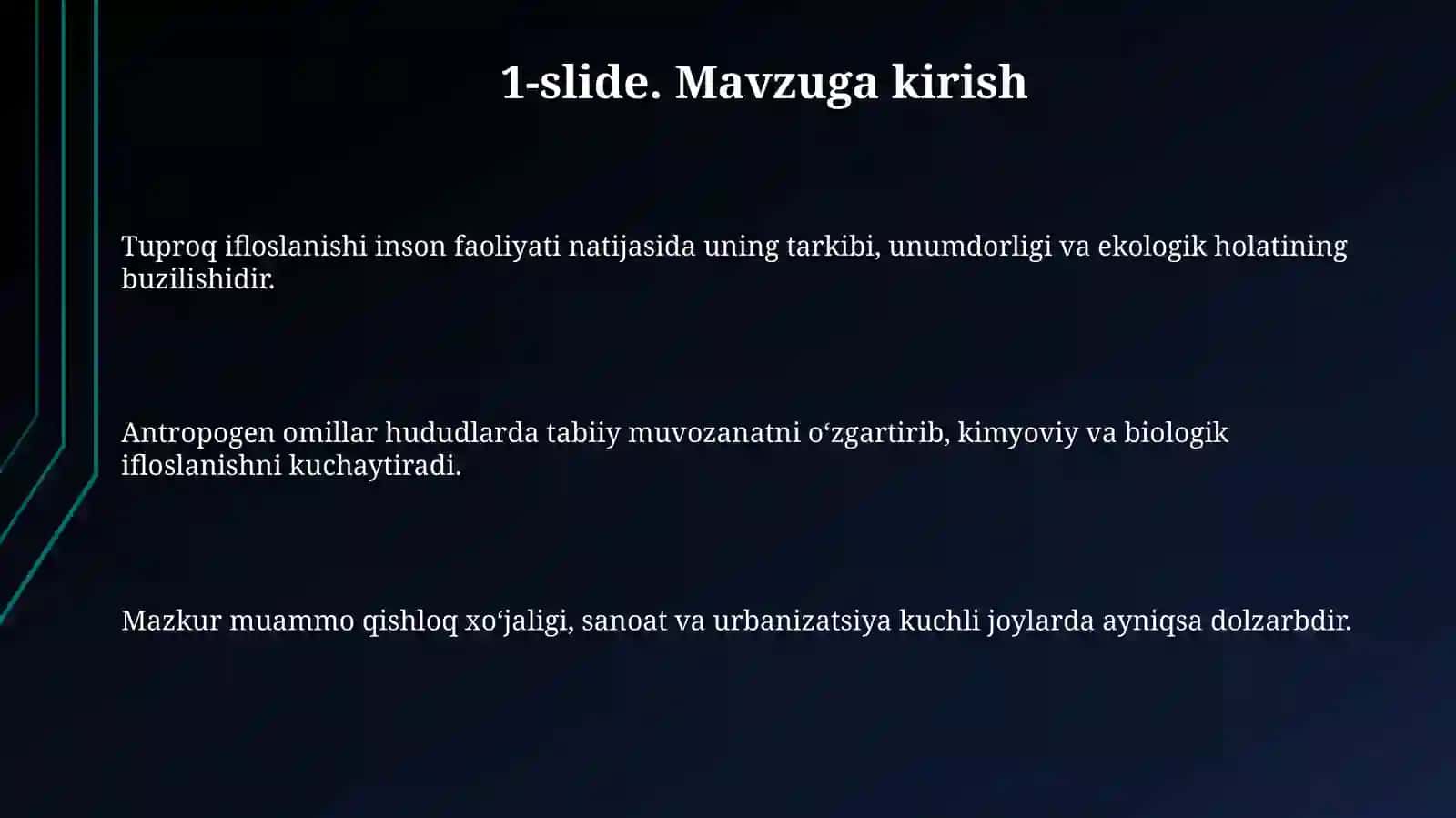 Antropogen omil va tuproq ifloslanishi tushunchasi 3
